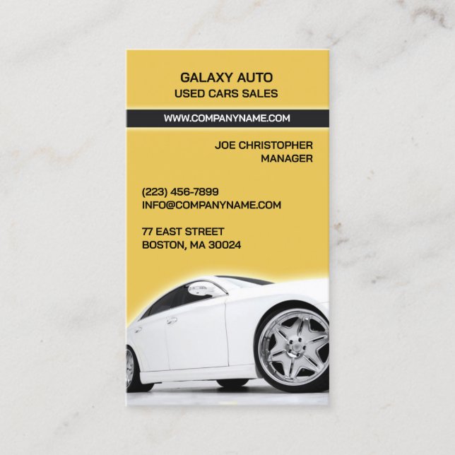 Car Dealer Used Cars Business Card (Front)