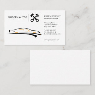 Car Dealership   Auto Maintenance   Car Pistons Business Card