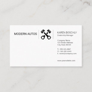 Car Dealership   Auto Maintenance   Car Pistons Business Card