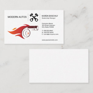 Car Dealership   Auto Maintenance   Turbo Fire Business Card