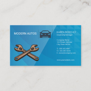 Car Dealership Auto Maintenance Wrenches Logo Business Card