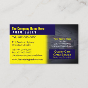 Car Dealership-Auto Sales Associate Business Card