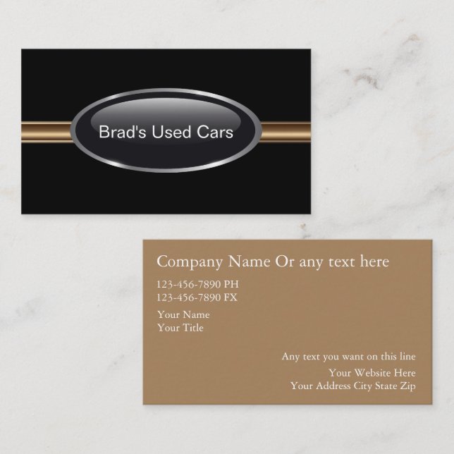 Car Dealership Business Cards (Front/Back)