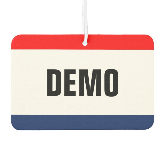Car Dealership DEMO Promotion Customisable Air Freshener (Front)