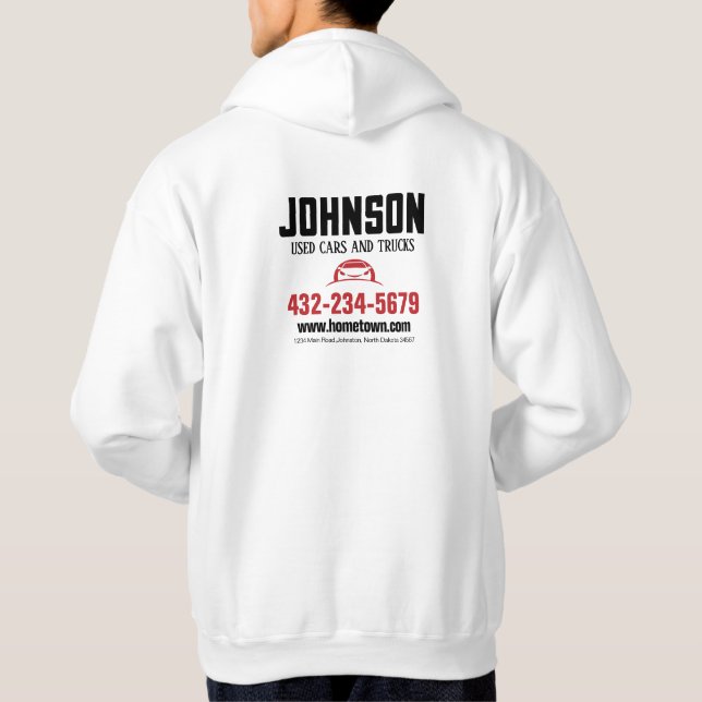 Car Dealership or Used Car Lot Hoodie (Back)
