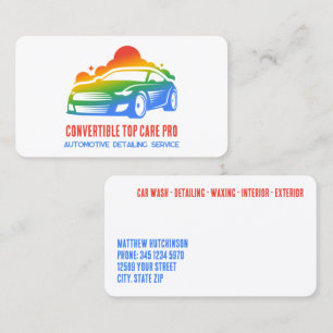 Car Detail Colourful Business Card