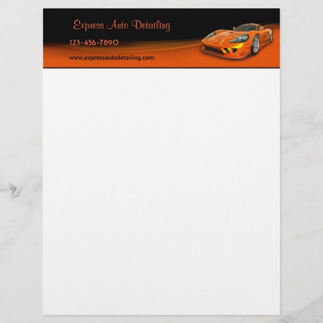 Car Detailer Letterhead Template (Front)