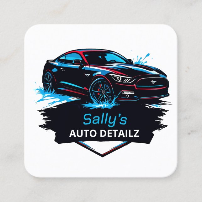 Car Detailer Square Business Card (Front)