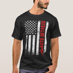 Car detailer us flag auto detailing fathersday T-Shirt