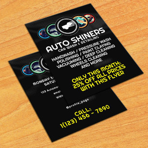 Car detailing automotive logo flyer