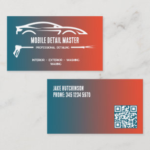 Car Detailing Custom QR Business Card