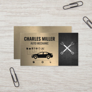 Car Diagram   Wrenches   Mechanic Business Card