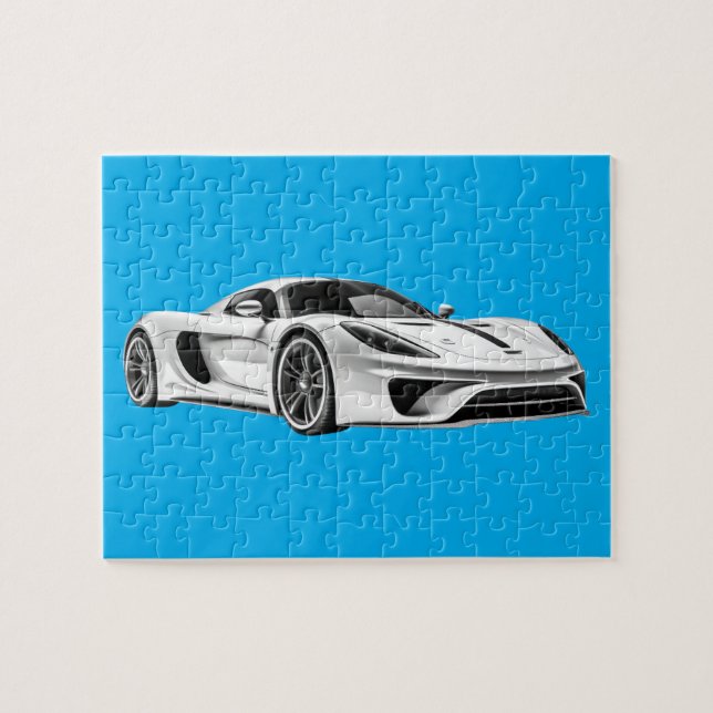 Car drawing II (BLUE BKGRD) Jigsaw Puzzle (Horizontal)