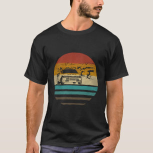 Car Drifting Retro Vintage Sunset Old School Funny T-Shirt