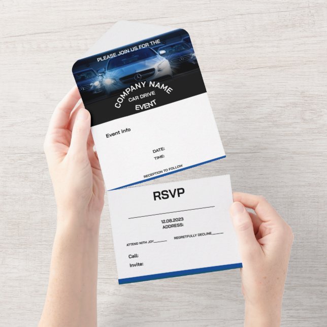 CAR DRIVE EVENT INVITATION customisable (Tearaway)