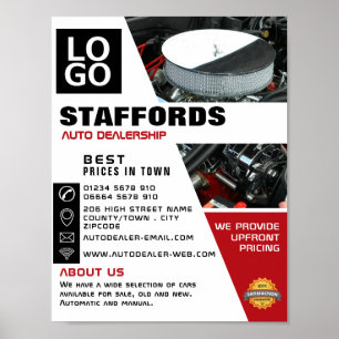 Car Engine, Auto Dealership Advertising Poster