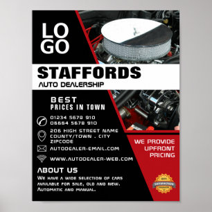Car Engine, Auto Dealership Advertising Poster