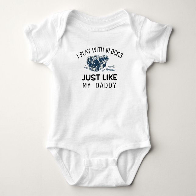 Car Engine Block | Mechanic Dad | Future Mechanic Baby Bodysuit (Front)