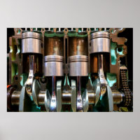 car engine pistons poster