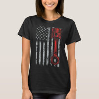 Car Enthusiast American Flag Piston Muscle Car Car