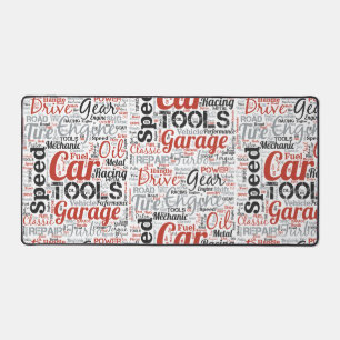 Car Enthusiast Word Cloud Desk Mat