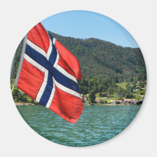 Car ferry in Norway round magnet