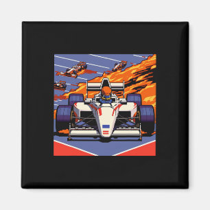 Car For Mechanic Sports Fan Retro 90s Video Game Magnet