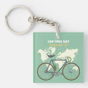 Car Free Day September 22 Bicycle Key Ring