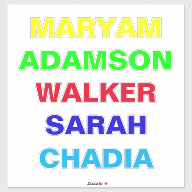 Car Front & Back Glass Name Stickers for Cars (Sheet)