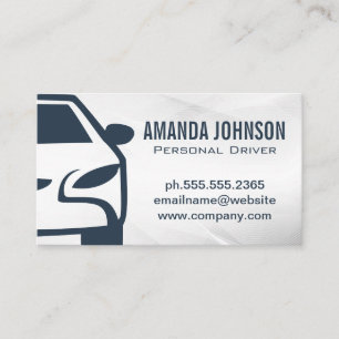 Car Front View Logo   Driver Transportation Business Card