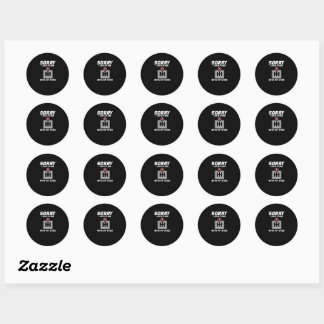 Car Gear Shift Classic Round Sticker