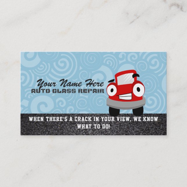Car Glass Repair Business Cards (Front)