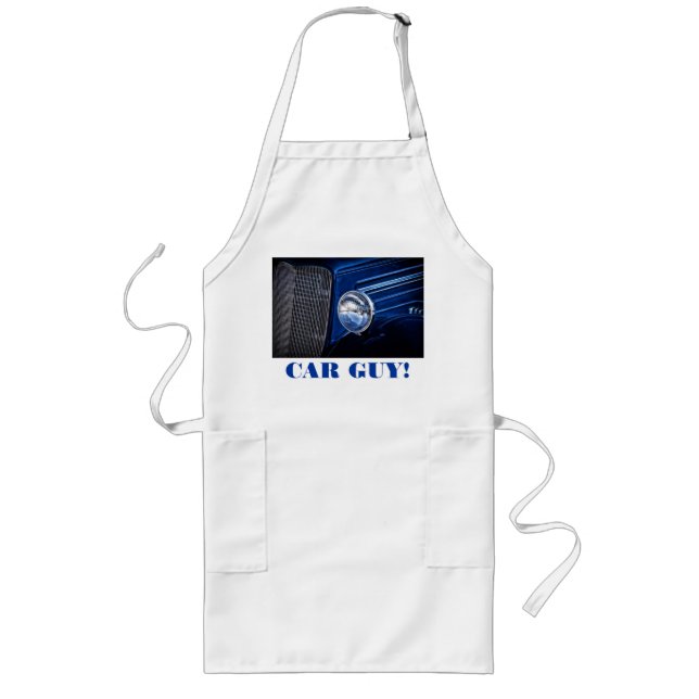 Car Guy Vintage Car Classic Denim Long Apron (Front)