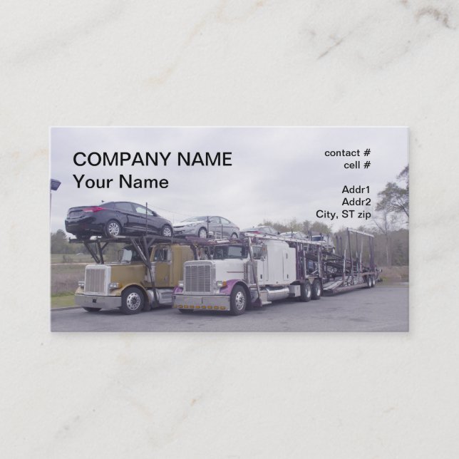 car haulier transport business card (Front)