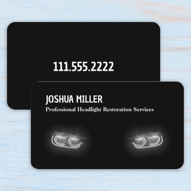Car Headlight Restoration Renewal Business Card (Car Headlight Restoration Renewal Business Cards)