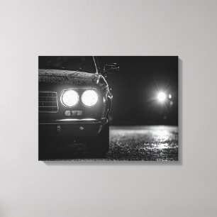 car headlights canvas print