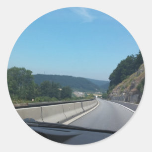 Car Holiday Mountains Europe Austria Photography Classic Round Sticker