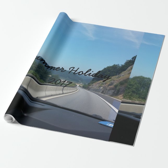 Car Holiday Mountains Europe Austria Photography Wrapping Paper (Unrolled)