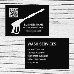 Car & House Power Wash QR Code Business Card