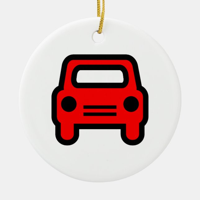 Car Icon Ceramic Tree Decoration (Front)