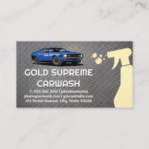 Car Illustration   Bottle Spray   Carwash Business Card
