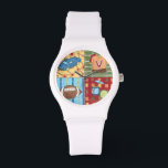 Car, Jersey, Football and Drum Kit Watch<br><div class="desc">What do a car,  football,  jersey and a drum kit all have in common? They each appear in this great print by Megan Meagher. This would be an amazing gift for a child or an adult who is still a kid at heart. Order a copy today!</div>