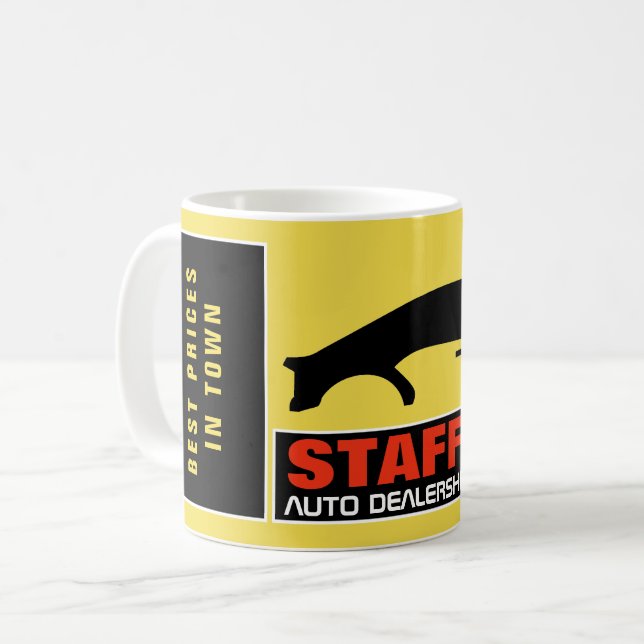 Car Logo, Auto Dealership Advertising Coffee Mug (Front Left)