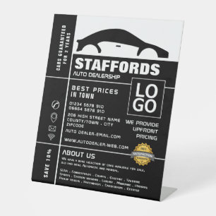 Car Logo, Auto Dealership Advertising Pedestal Sign