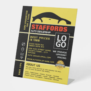 Car Logo, Auto Dealership Advertising Pedestal Sign