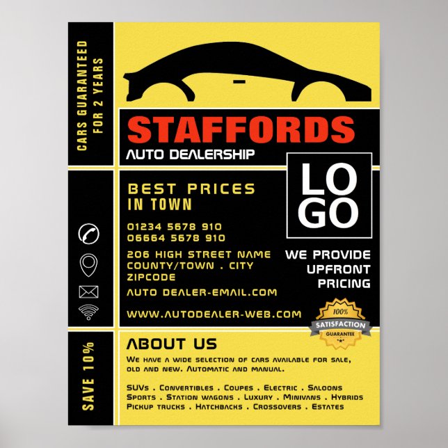 Car Logo, Auto Dealership Advertising Poster (Front)