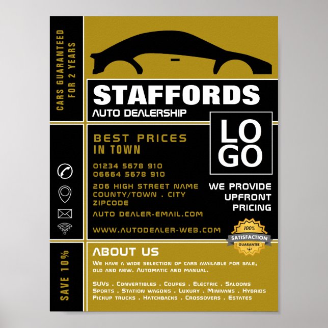 Car Logo, Auto Dealership Advertising Poster (Front)