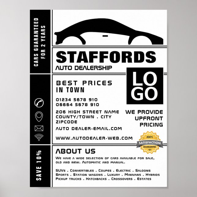 Car Logo, Auto Dealership Advertising Poster (Front)