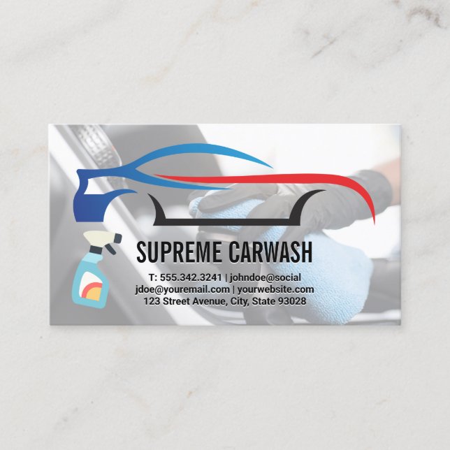 Car Logo | Auto Detailing Interior Business Card (Front)