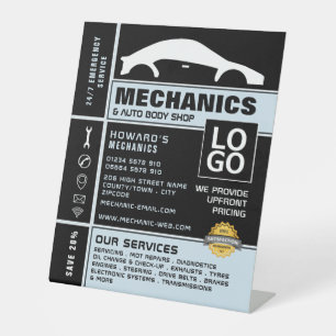 Car Logo, Auto Mechanic & Repairs Advertising Pedestal Sign
